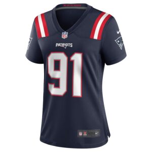 Deatrich Wise Jr. New England Patriots Nike Women's Game Jersey - Navy photo 2 Jersey4u