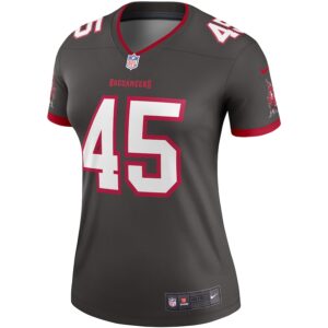 Devin White Tampa Bay Buccaneers Nike Women's Alternate Legend Player Performance Top -  Pewter photo 2 Jersey4u