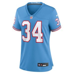 Earl Campbell Tennessee Titans Nike Women's Oilers Throwback Retired Player Game Jersey - Light Blue photo 2 Jersey4u