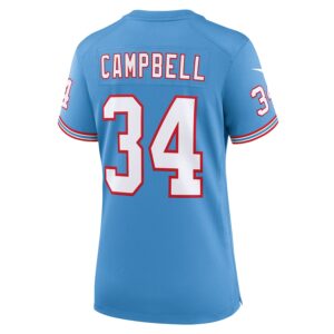 Earl Campbell Tennessee Titans Nike Women's Oilers Throwback Retired Player Game Jersey - Light Blue photo 3 Jersey4u