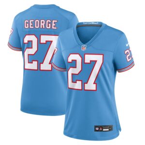 Eddie George Tennessee Titans Nike Women's Oilers Throwback Retired Player Game Jersey - Light Blue photo 1 Jersey4u