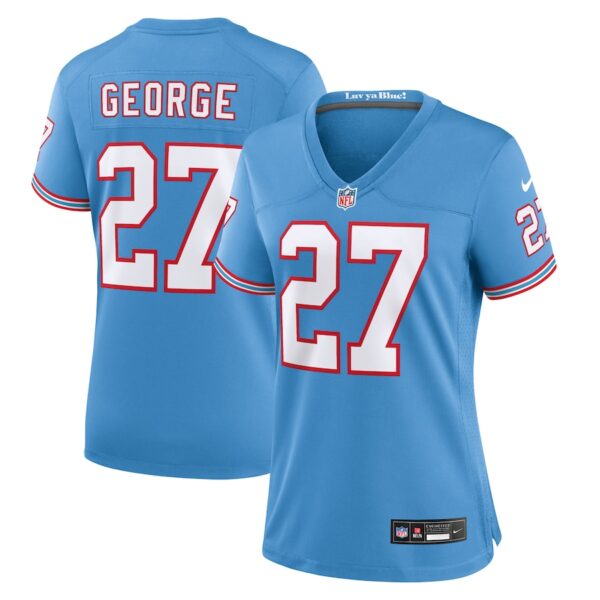 Eddie George Tennessee Titans Nike Women's Oilers Throwback Retired Player Game Jersey - Light Blue photo 1 Jersey4u