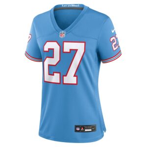 Eddie George Tennessee Titans Nike Women's Oilers Throwback Retired Player Game Jersey - Light Blue photo 2 Jersey4u