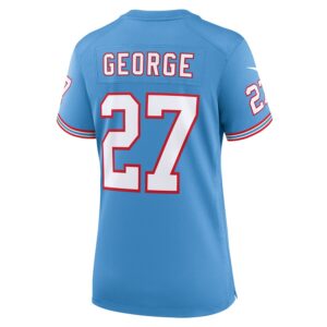 Eddie George Tennessee Titans Nike Women's Oilers Throwback Retired Player Game Jersey - Light Blue photo 3 Jersey4u