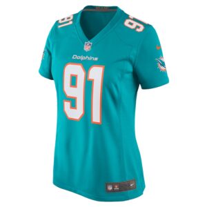 Emmanuel Ogbah Miami Dolphins Nike Women's Game Jersey - Aqua photo 2 Jersey4u