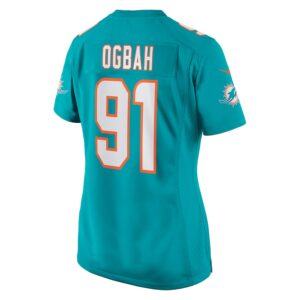 Emmanuel Ogbah Miami Dolphins Nike Women's Game Jersey - Aqua photo 3 Jersey4u