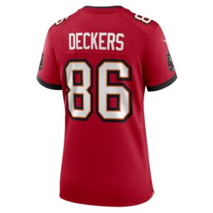 Evan Deckers Tampa Bay Buccaneers Nike Women's  Game Jersey -  Red photo 3 Jersey4u