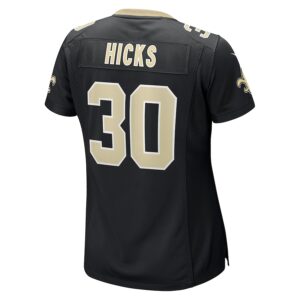Faion Hicks New Orleans Saints Nike Women's  Game Jersey -  Black photo 3 Jersey4u
