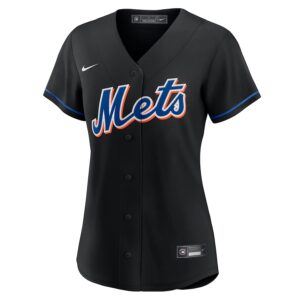 Francisco Lindor New York Mets Nike Women's 2022 Alternate Jersey4u Player Jersey - Black photo 2 Jersey4u