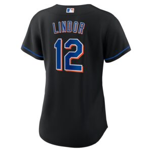 Francisco Lindor New York Mets Nike Women's 2022 Alternate Jersey4u Player Jersey - Black photo 3 Jersey4u