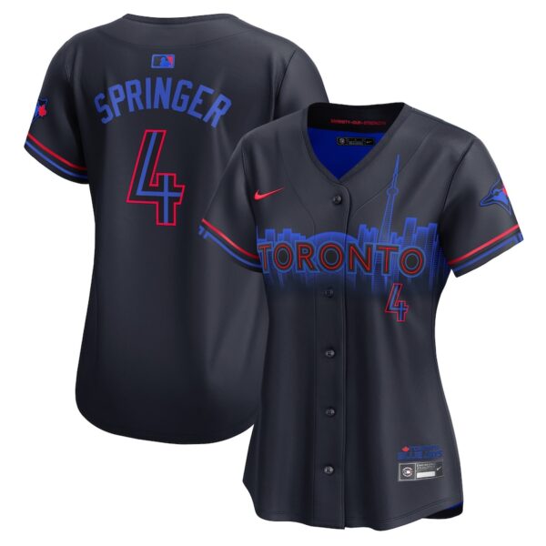 George Springer Toronto Blue Jays Nike Women's 2024 City Connect Limited Player Jersey - Navy photo 1 Jersey4u