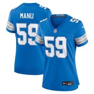 Giovanni Manu Detroit Lions Nike Women's Team Game Jersey -  Blue photo 1 Jersey4u