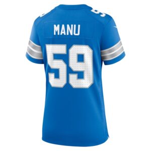 Giovanni Manu Detroit Lions Nike Women's Team Game Jersey -  Blue photo 3 Jersey4u