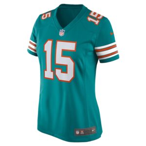 Jaelan Phillips Miami Dolphins Nike Women's Alternate Game Jersey - Aqua photo 2 Jersey4u
