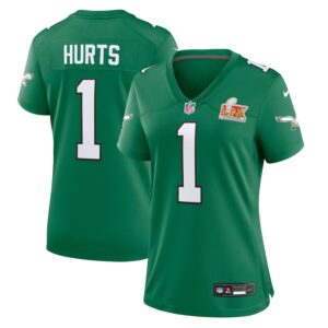 Jalen Hurts Philadelphia Eagles Nike Women's Super Bowl LIX 2nd Alternate Game Jersey - Kelly Green photo 1 Jersey4u