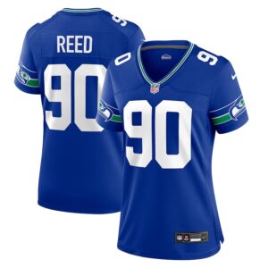 Jarran Reed Seattle Seahawks Nike Women's Throwback Player Game Jersey - Royal photo 1 Jersey4u