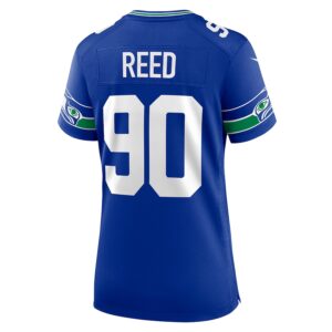 Jarran Reed Seattle Seahawks Nike Women's Throwback Player Game Jersey - Royal photo 3 Jersey4u