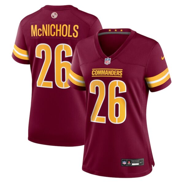 Jeremy McNichols Washington Commanders Nike Women's  Game Jersey -  Burgundy photo 1 Jersey4u