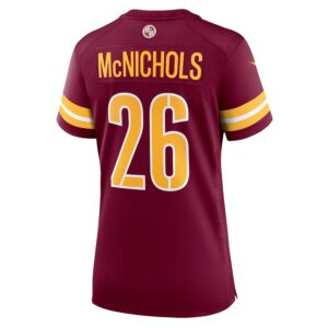 Jeremy McNichols Washington Commanders Nike Women's  Game Jersey -  Burgundy photo 3 Jersey4u
