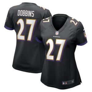 J.K. Dobbins Baltimore Ravens Nike Women's Game Jersey - Black photo 1 Jersey4u