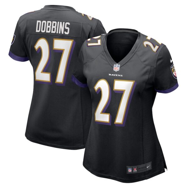 J.K. Dobbins Baltimore Ravens Nike Women's Game Jersey - Black photo 1 Jersey4u