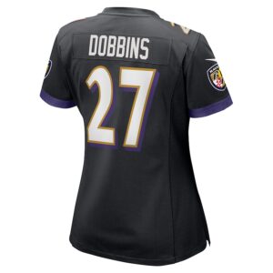 J.K. Dobbins Baltimore Ravens Nike Women's Game Jersey - Black photo 3 Jersey4u