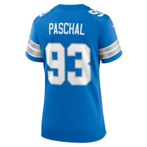 Josh Paschal Detroit Lions Nike Women's Team Game Jersey -  Blue photo 3 Jersey4u