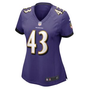 Justice Hill Baltimore Ravens Nike Women's Game Jersey - Purple photo 2 Jersey4u