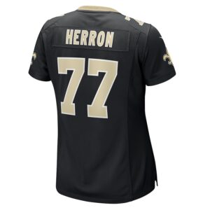 Justin Herron New Orleans Saints Nike Women's  Game Jersey -  Black photo 3 Jersey4u