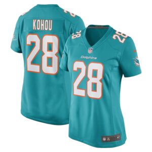 Kader Kohou Miami Dolphins Nike Women's Game Player Jersey - Aqua photo 1 Jersey4u