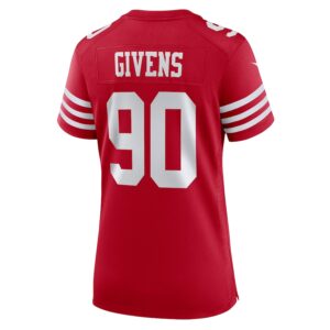Kevin Givens San Francisco 49ers Nike Women's  Game Jersey -  Scarlet photo 3 Jersey4u