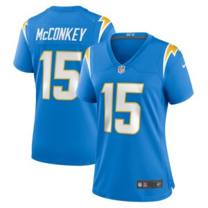 Ladd McConkey Los Angeles Chargers Nike Women's  Game Jersey -  Powder Blue photo 1 Jersey4u