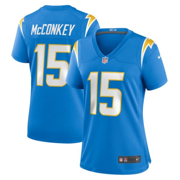 Ladd McConkey Los Angeles Chargers Nike Women's  Game Jersey -  Powder Blue photo 1 Jersey4u