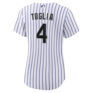 Michael Toglia Colorado Rockies Nike Women's Home Jersey4u Jersey - White photo 3 Jersey4u