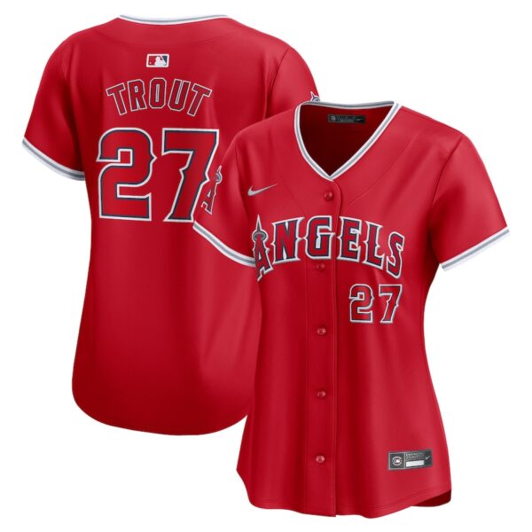 Mike Trout Los Angeles Angels Nike Women's Alternate Limited Player Jersey – Red photo 1 Jersey4u