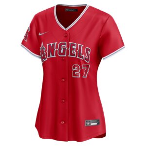 Mike Trout Los Angeles Angels Nike Women's Alternate Limited Player Jersey – Red photo 2 Jersey4u