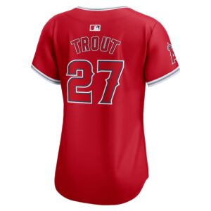 Mike Trout Los Angeles Angels Nike Women's Alternate Limited Player Jersey – Red photo 3 Jersey4u