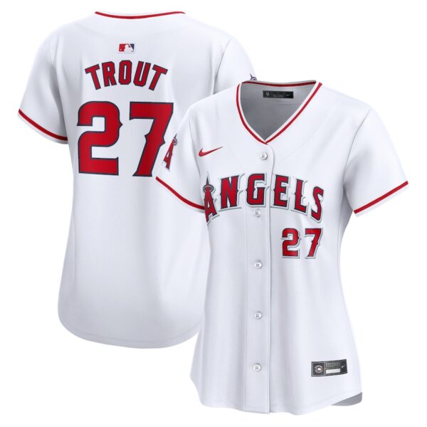 Mike Trout Los Angeles Angels Nike Women's Home Limited Player Jersey - White photo 1 Jersey4u