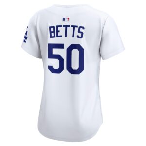 Mookie Betts Los Angeles Dodgers Nike Women's Home Limited Jersey – White photo 3 Jersey4u