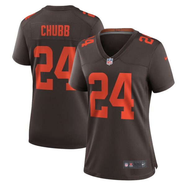 Nick Chubb Cleveland Browns Nike Women's Alternate Game Jersey - Brown photo 1 Jersey4u
