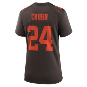 Nick Chubb Cleveland Browns Nike Women's Alternate Game Jersey - Brown photo 3 Jersey4u