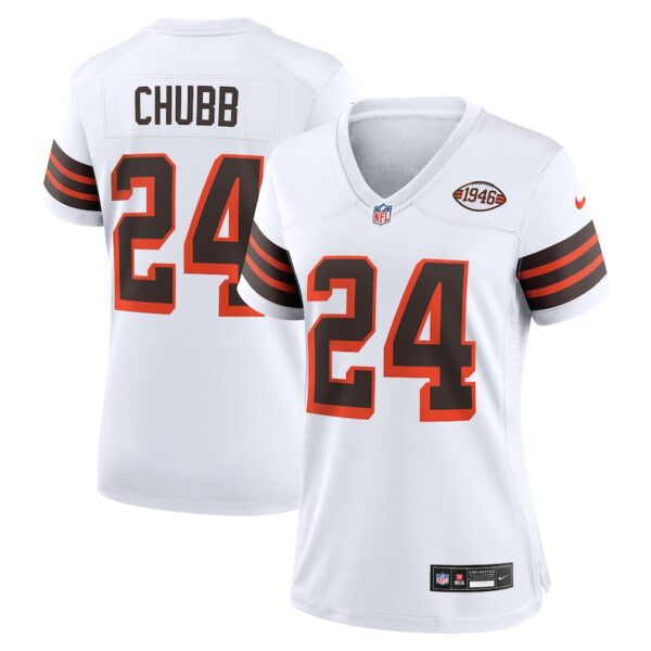 Nick Chubb Cleveland Browns Nike Women's Alternate Game Jersey -  White photo 1 Jersey4u