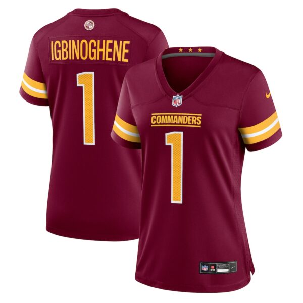 Noah Igbinoghene Washington Commanders Nike Women's  Game Jersey -  Burgundy photo 1 Jersey4u