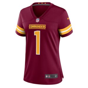 Number 1 Bride Washington Commanders Nike Women's Game Jersey - Burgundy photo 2 Jersey4u