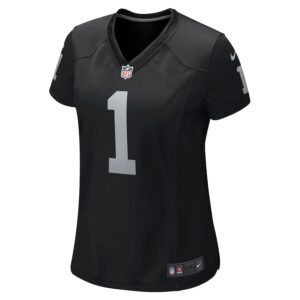 Number 1 Mom Las Vegas Raiders Nike Women's Game Jersey - Black photo 2 Jersey4u