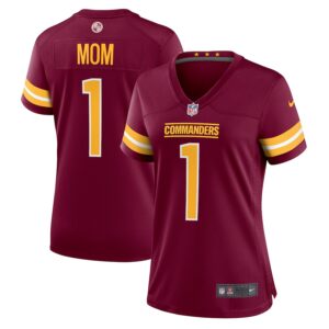 Number 1 Mom Washington Commanders Nike Women's Game Jersey - Burgundy photo 1 Jersey4u
