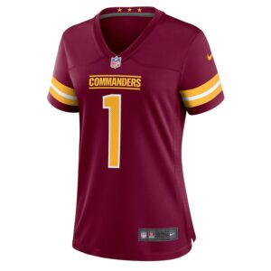Number 1 Mom Washington Commanders Nike Women's Game Jersey - Burgundy photo 2 Jersey4u