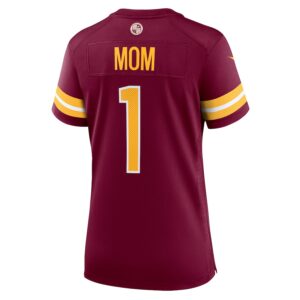 Number 1 Mom Washington Commanders Nike Women's Game Jersey - Burgundy photo 3 Jersey4u