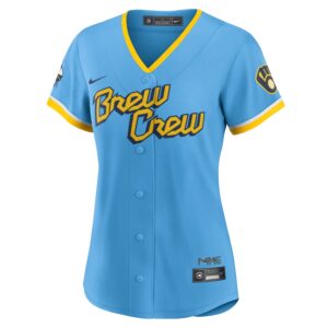 Milwaukee Brewers Nike Women's City Connect Jersey4u Team Jersey - Powder Blue photo 2 Jersey4u