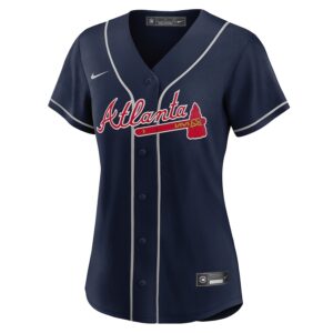 Ronald Acuña Jr. Atlanta Braves Nike Women's Alternate Jersey4u Player Jersey - Navy photo 2 Jersey4u